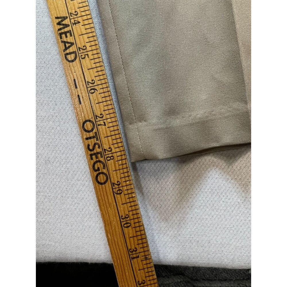 Men's Slim Fit Dress Pants Flat Front Size 31x29 Khaki Solid - Picture 11 of 13